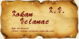 Kokan Velanac vizit kartica